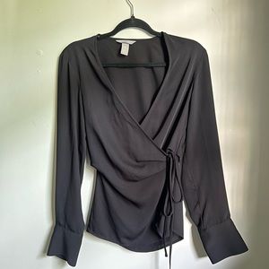 Black H&M wrap blouse